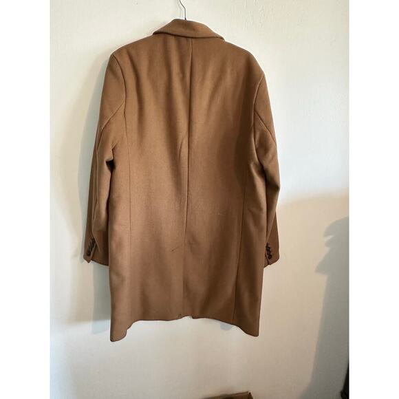 NWT Slate & Stone Men's Brown Camel Wool Blend Topcoat Size Large - Picture 8 of 13
